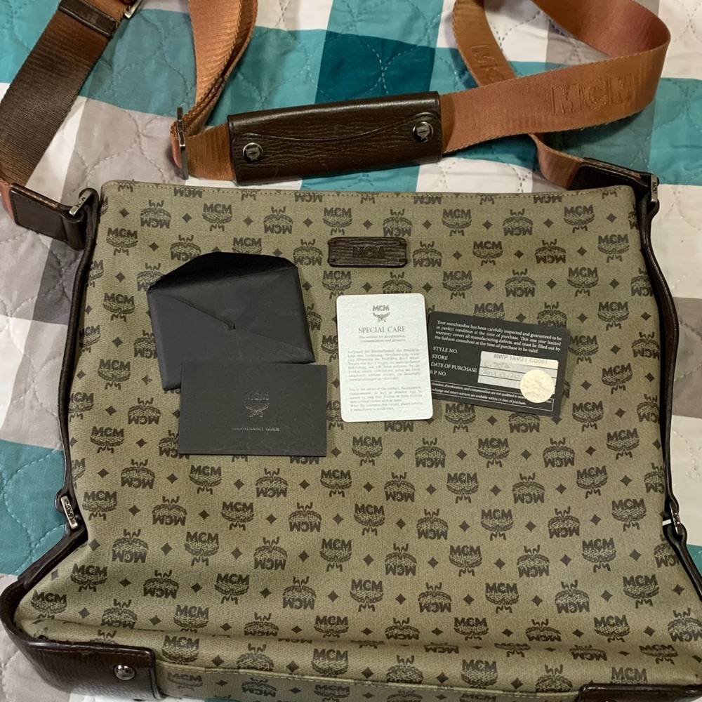 Authentic MCM Monogram Canvas Crossbody Bag